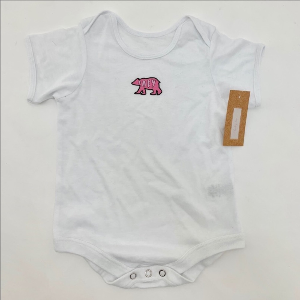 NEW Pink Baby Bear White Onesie Top 18M